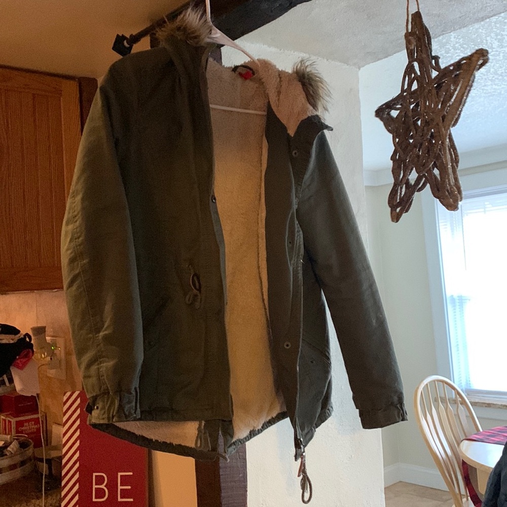 Green fur lined jacket!